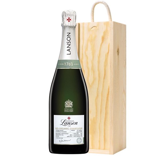 Lanson Le Green Bio-Organic Champagne 75cl In Pine Wooden Gift Box